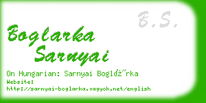 boglarka sarnyai business card